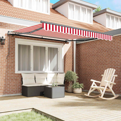 Retractable Awning Red and White 300 x 250 cm