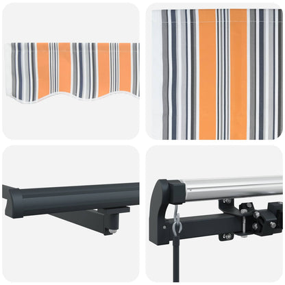 Retractable Awning Multicolour 300 x 250 cm Polyester and Steel