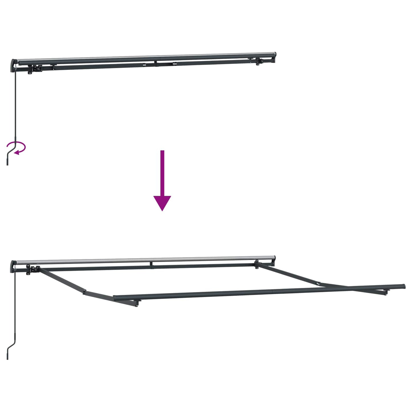 Retractable Awning Multicolour 300 x 250 cm Polyester and Steel