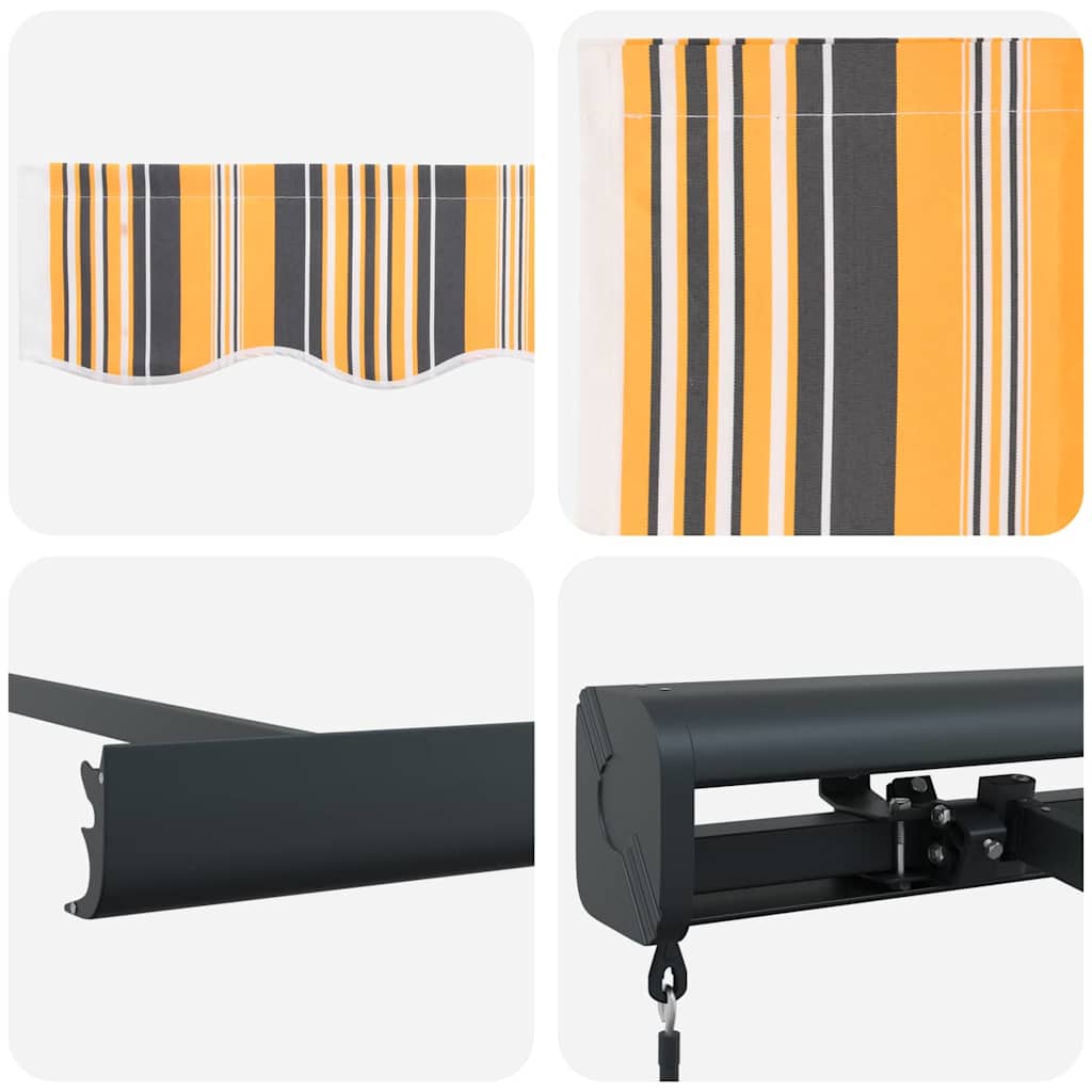 Retractable Awning Multicolour 300 x 250 cm Fabric and Metal