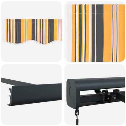 Retractable Awning Multicolour 300 x 250 cm Fabric and Metal