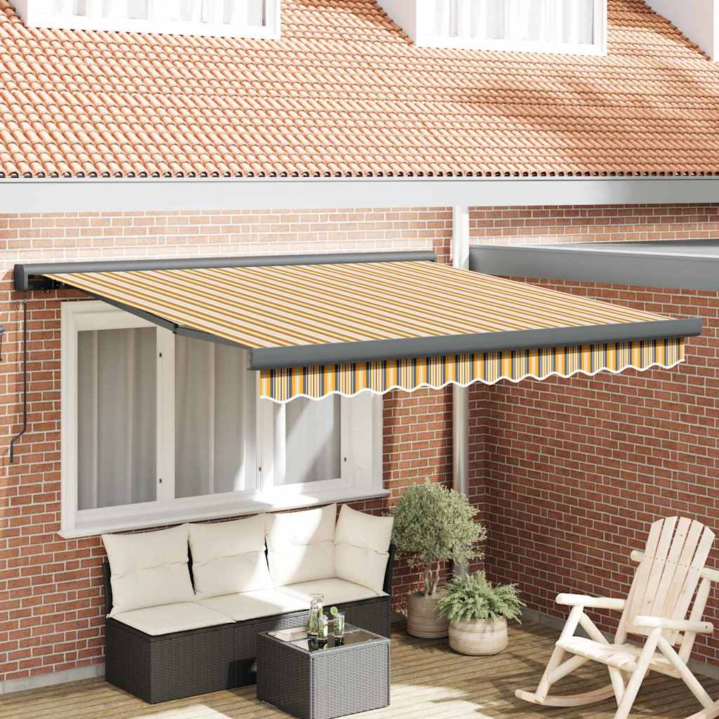 Retractable Awning Multicolour 300 x 250 cm Fabric and Metal