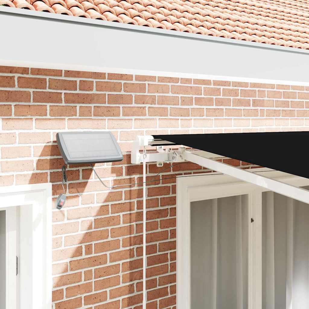 Retractable Awning Black 300 x 250 cm Fabric and Steel