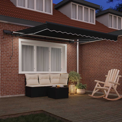 Retractable Awning Black 300 x 250 cm Fabric and Aluminium