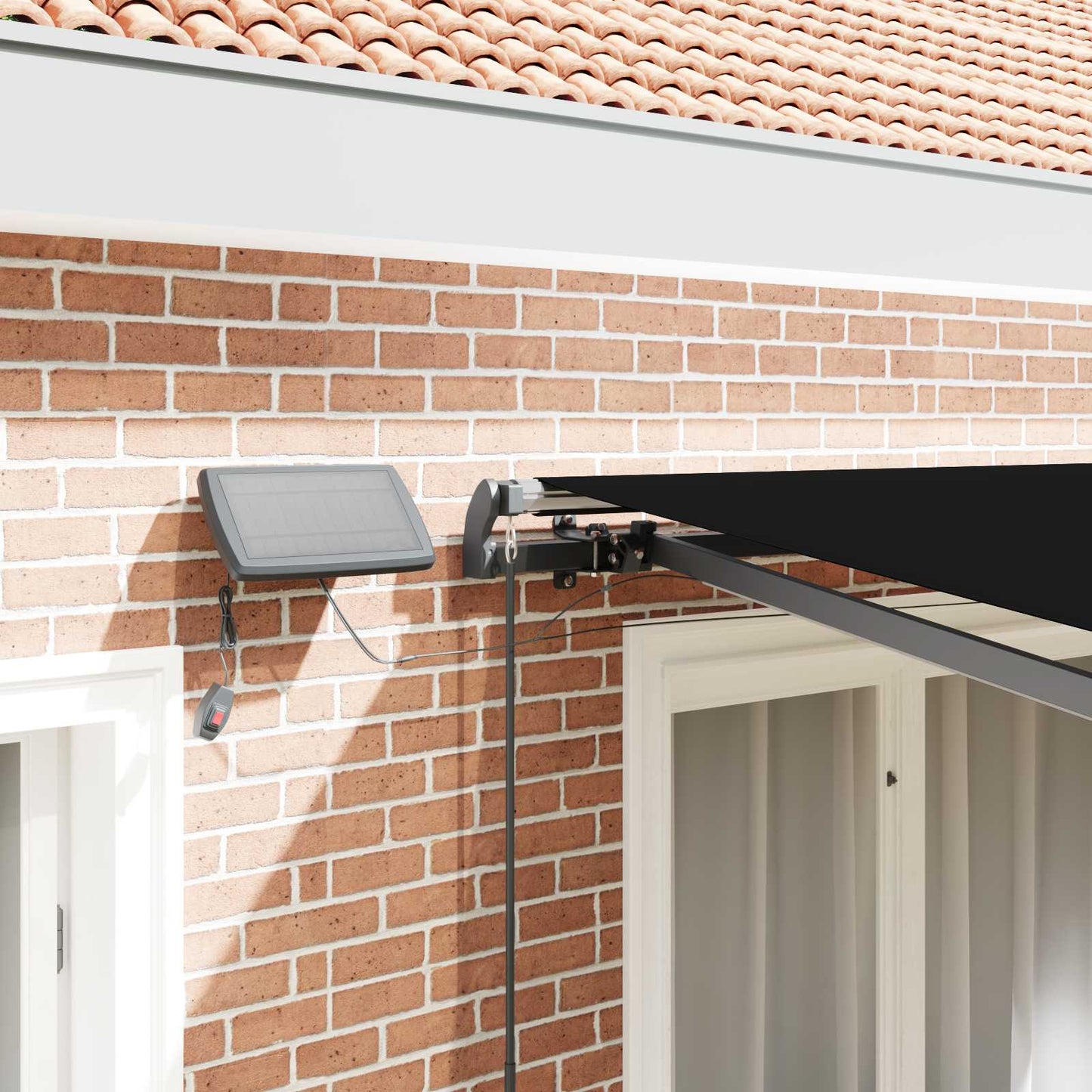 Retractable Awning Black 300 x 250 cm Fabric and Aluminium