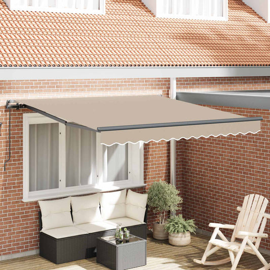 Retractable Awning Beige 300 x 250 cm Polyester and Aluminium