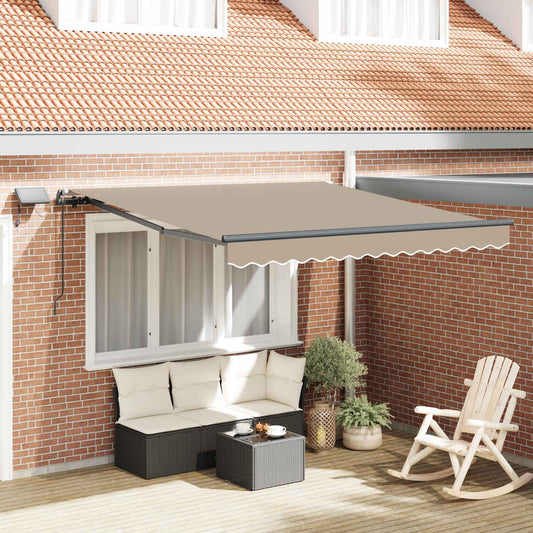 Retractable Awning Beige 300 x 250 cm Fabric and Aluminium