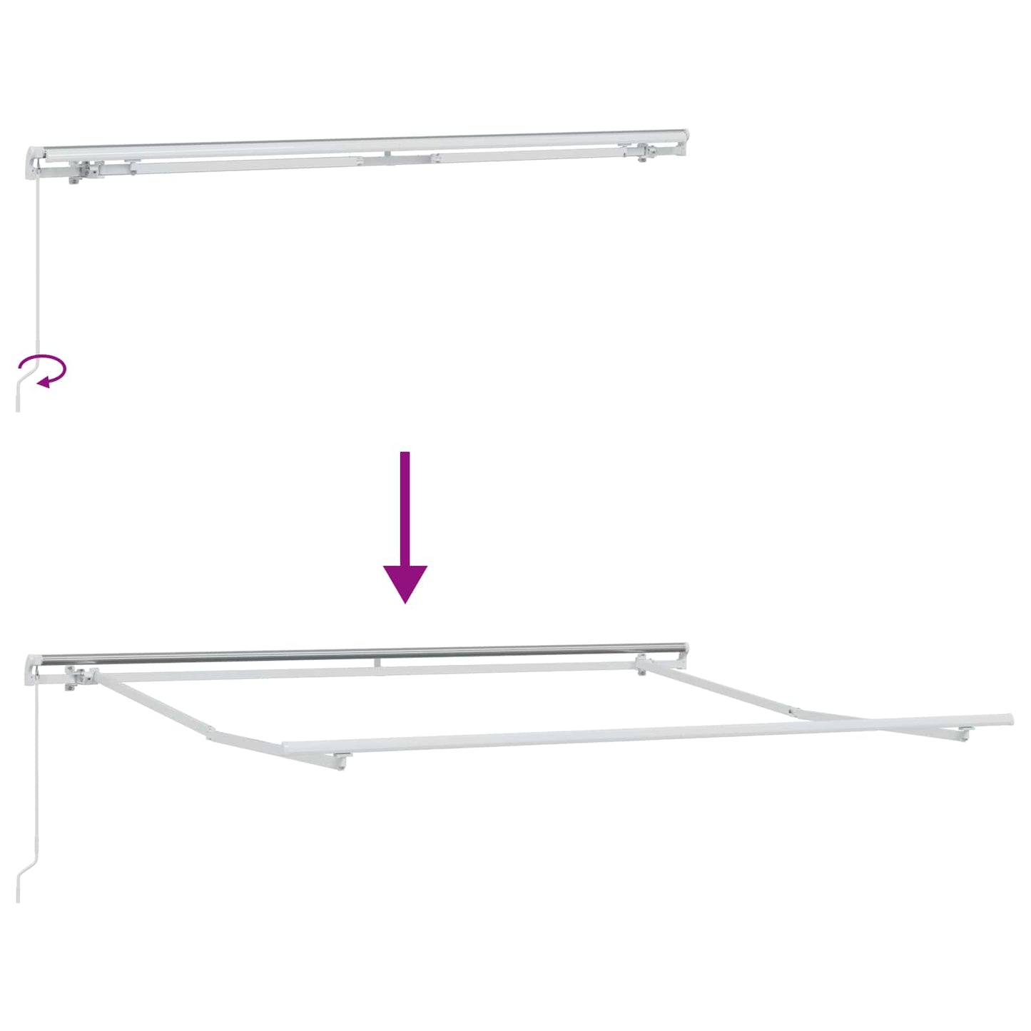 Awning Retractable Manual White 300 x 250 x 165 cm Polyester