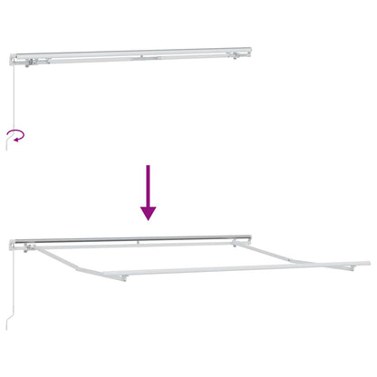 Awning Retractable Manual White 300 x 250 x 165 cm Polyester