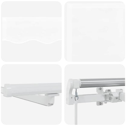 Retractable Awning White 300 x 250 cm Fabric and Steel