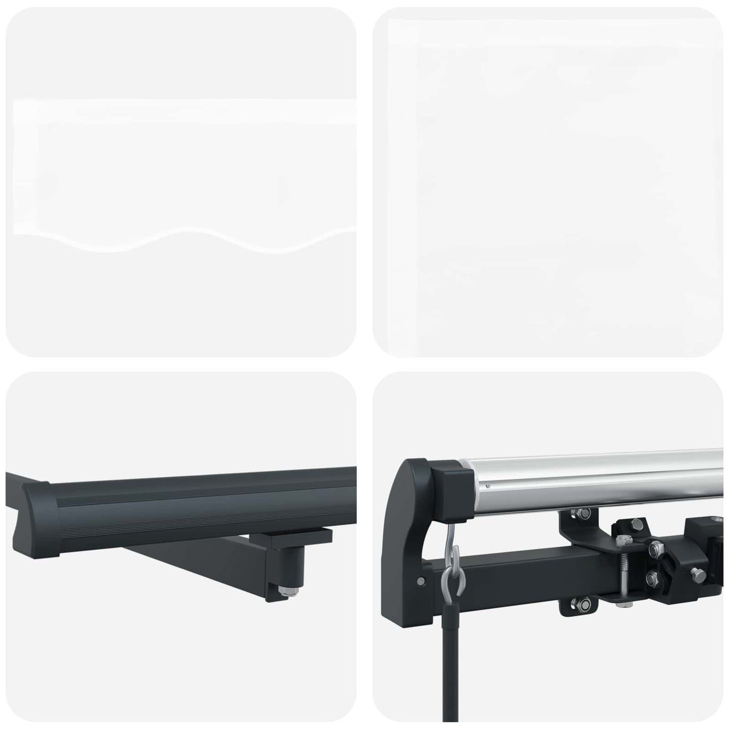 Retractable Awning White 300 x 250 cm Polyester and Steel