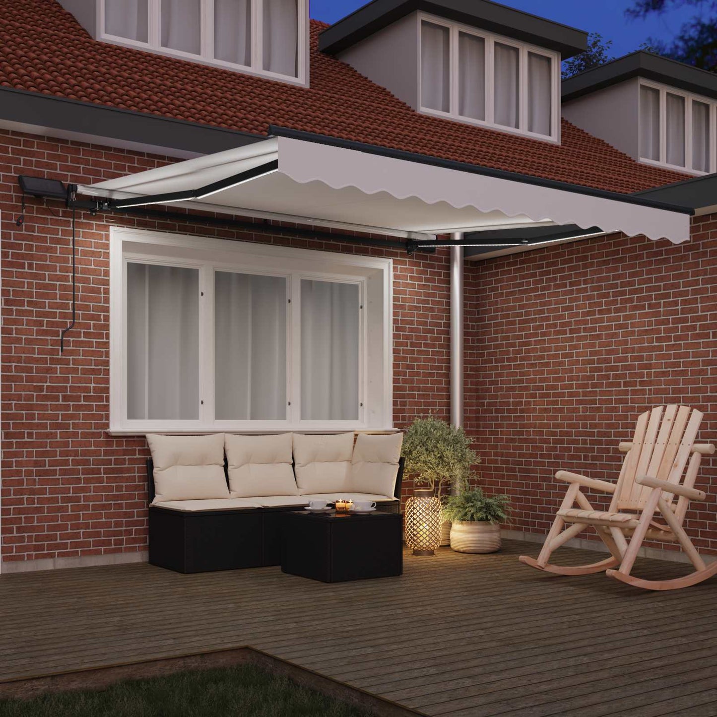 Retractable Awning White 300 x 250 cm Fabric and Aluminium