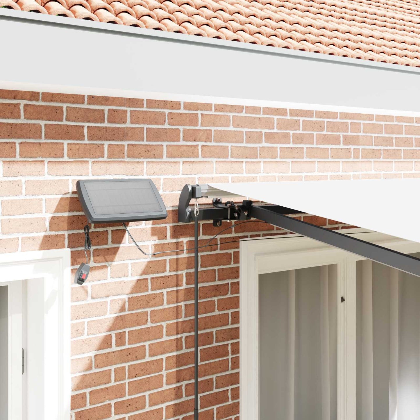 Retractable Awning White 300 x 250 cm Fabric and Aluminium
