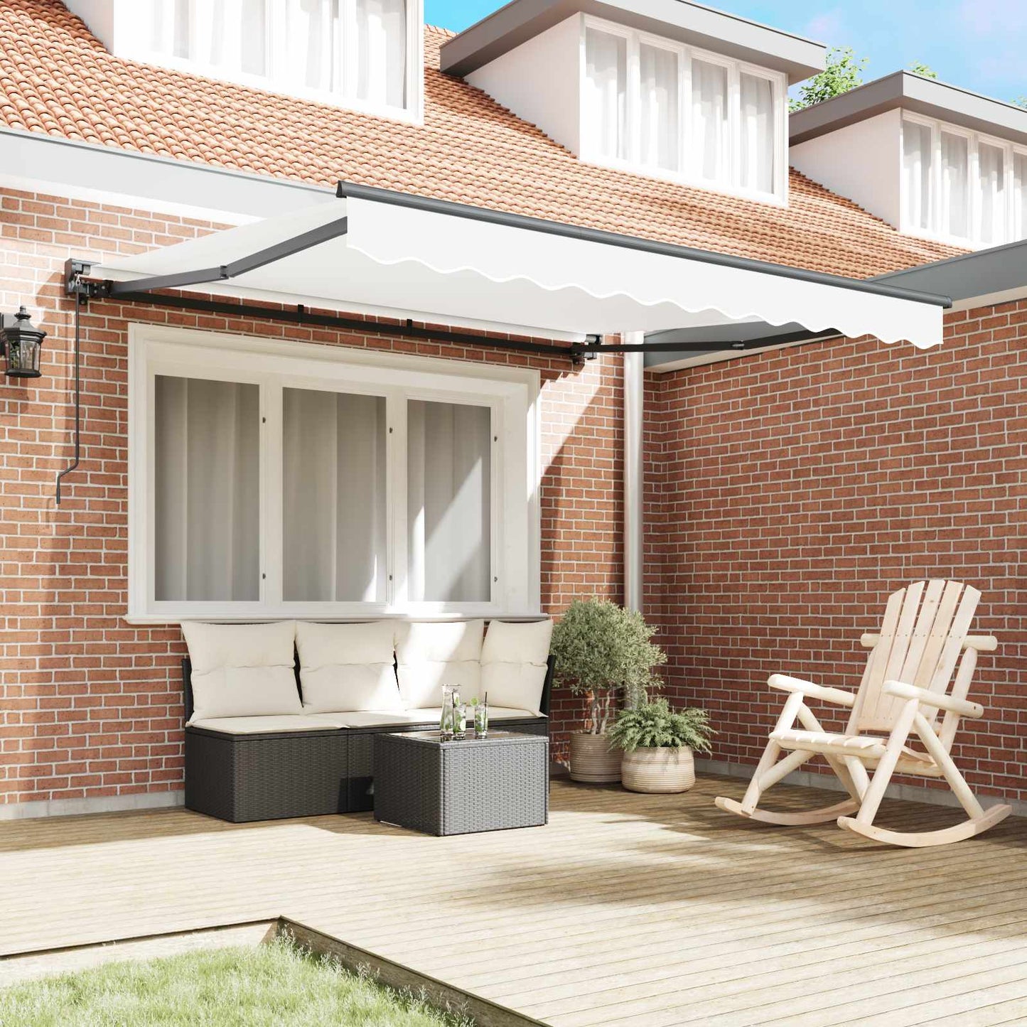 Awning Frame White 300 x 250 cm Polyester with PU coating