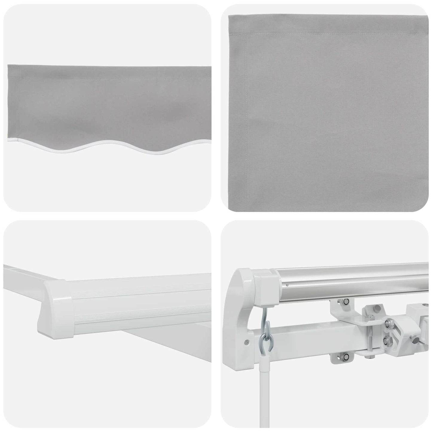 Retractable Awning Light Grey 300 x 250 x 165 cm