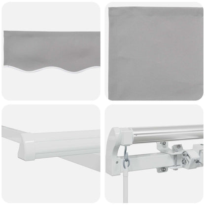 Retractable Awning Light Grey 300 x 250 x 165 cm