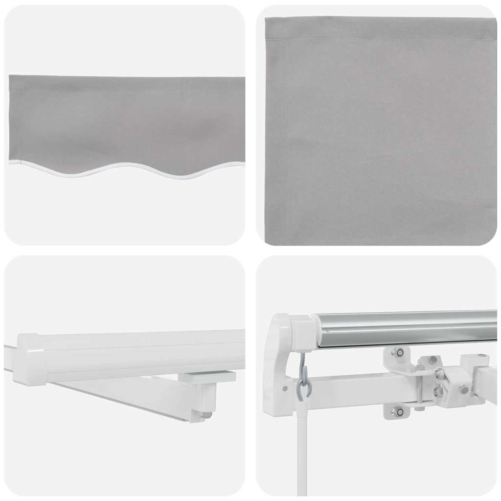 Retractable Awning Light Grey 300 x 250 cm Fabric and Steel