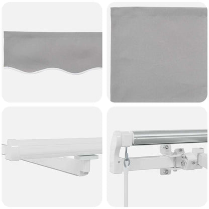 Retractable Awning Light Grey 300 x 250 cm Fabric and Steel