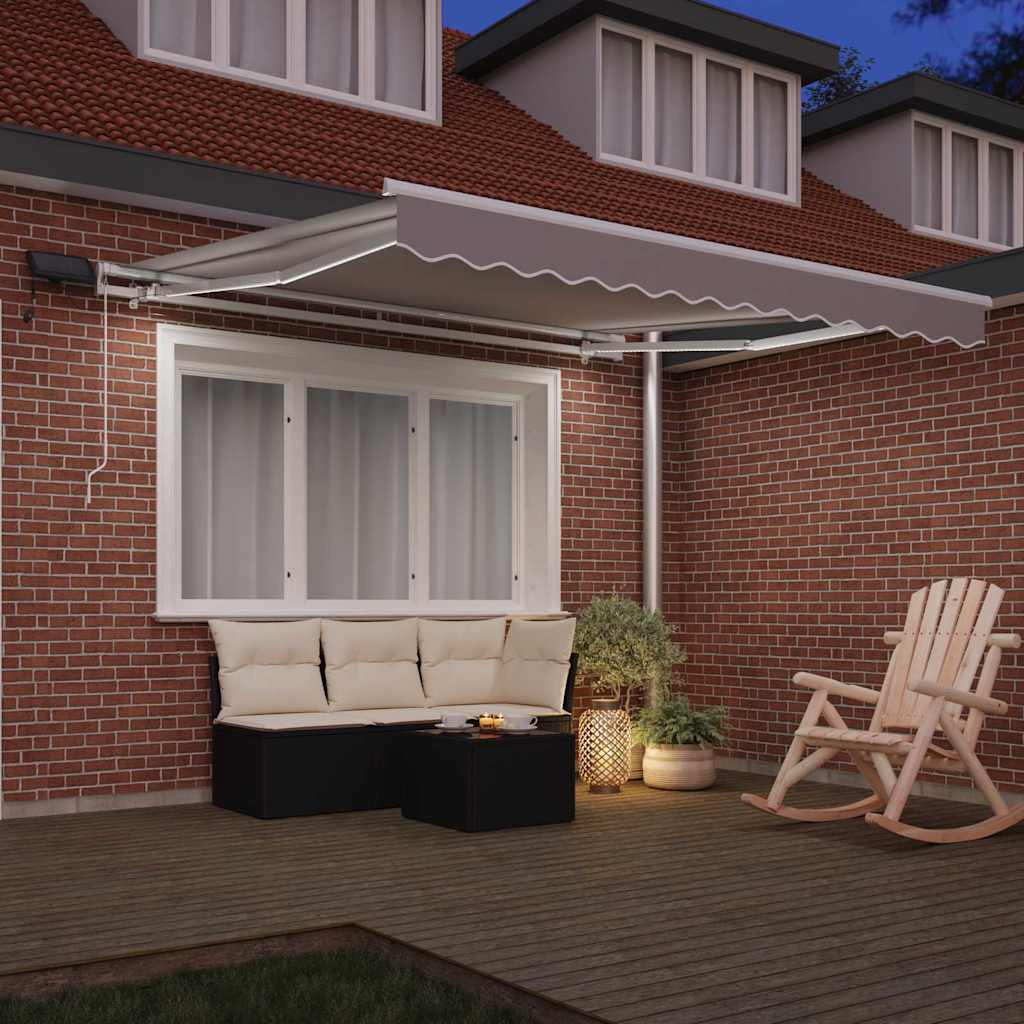 Retractable Awning Light Grey 300 x 250 cm Fabric and Steel
