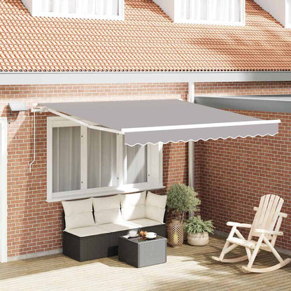 Retractable Awning Light Grey 300 x 250 cm Fabric and Steel