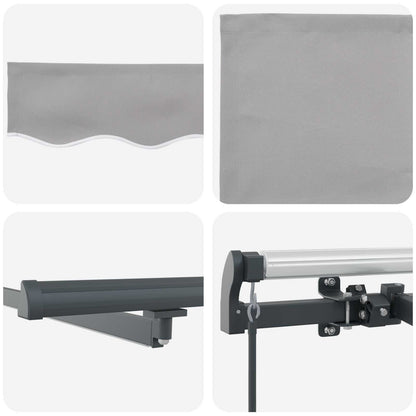 Retractable Awning Light Grey 300 x 250 cm Fabric and Aluminium