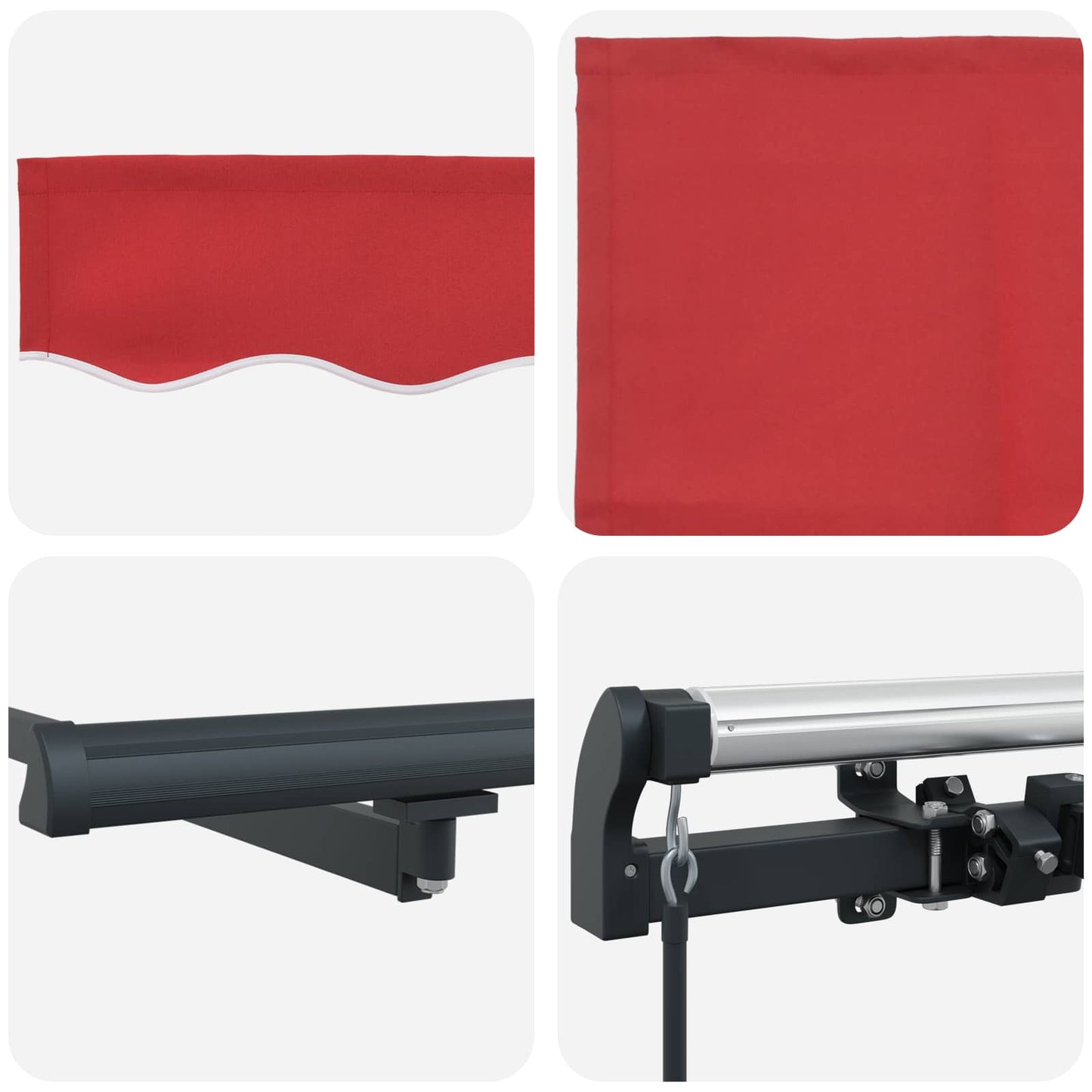 Retractable Awning Red 300 x 250 cm Polyester and Steel