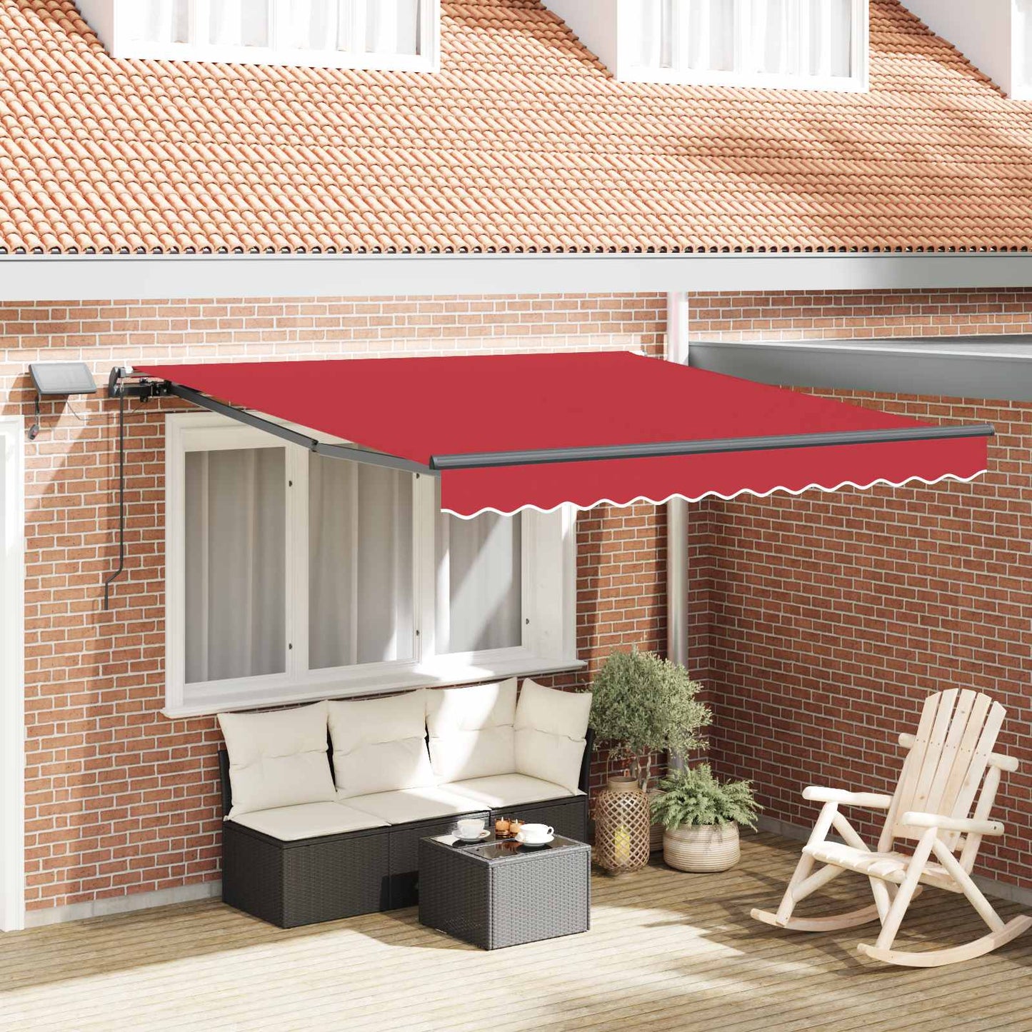 Retractable Awning Red 300 x 250 cm Fabric and Aluminium