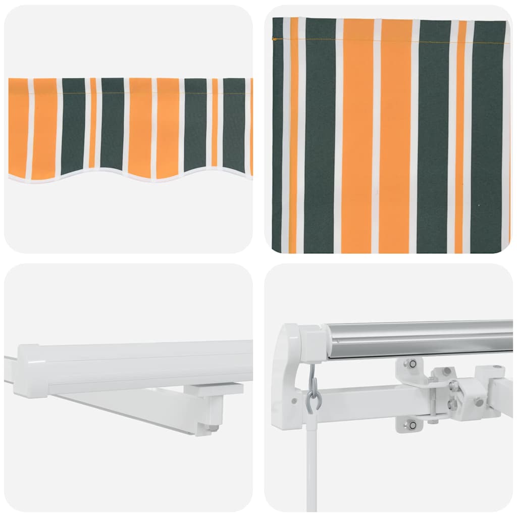 Retractable Awning Manual Green and yellow 300 x 250 cm