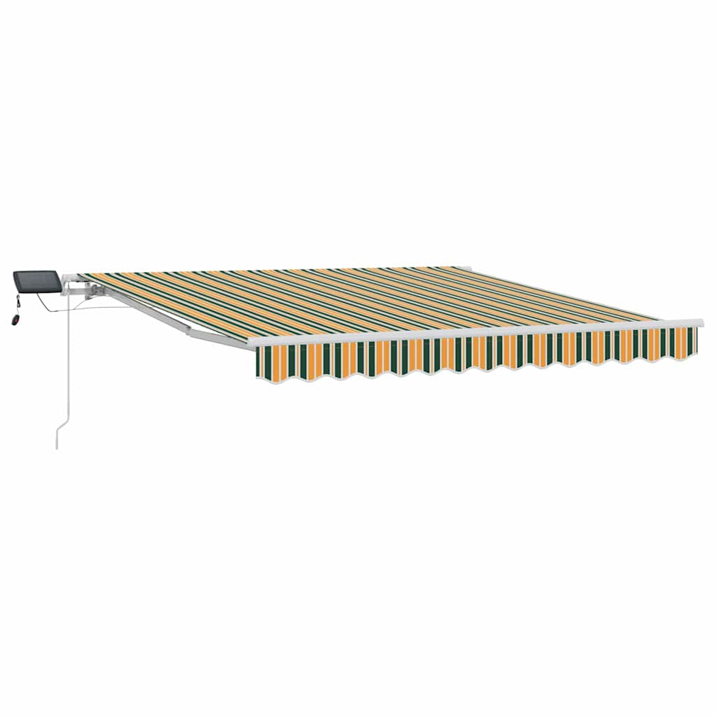 Retractable Awning Manual Green and yellow 300 x 250 cm