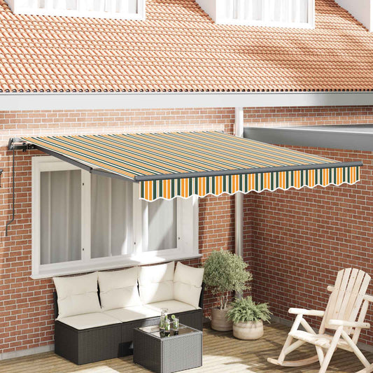 Retractable Awning Green and yellow 300 x 250 cm