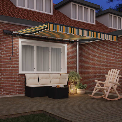 Retractable Awning Manual Green and yellow 300 x 250 cm Fabric