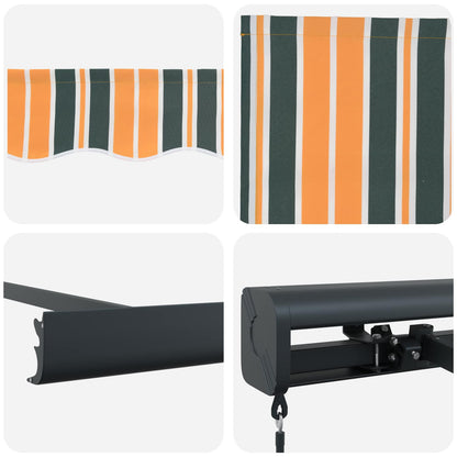 Retractable Awning Green and Yellow 300 x 250 cm