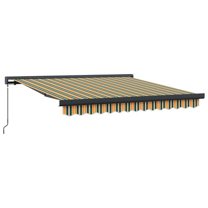 Retractable Awning Green and Yellow 300 x 250 cm