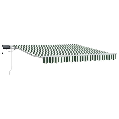 Retractable Awning Green and White 300 x 250 cm