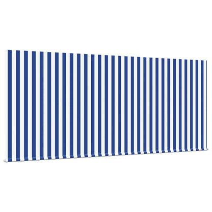 Retractable Awning Manual Blue and White 350 x 250 cm