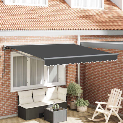 Retractable Awning Anthracite 350 x 250 cm Aluminium and Fabric