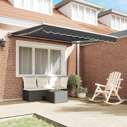 Retractable Awning Anthracite 350 x 250 cm Aluminium and Fabric
