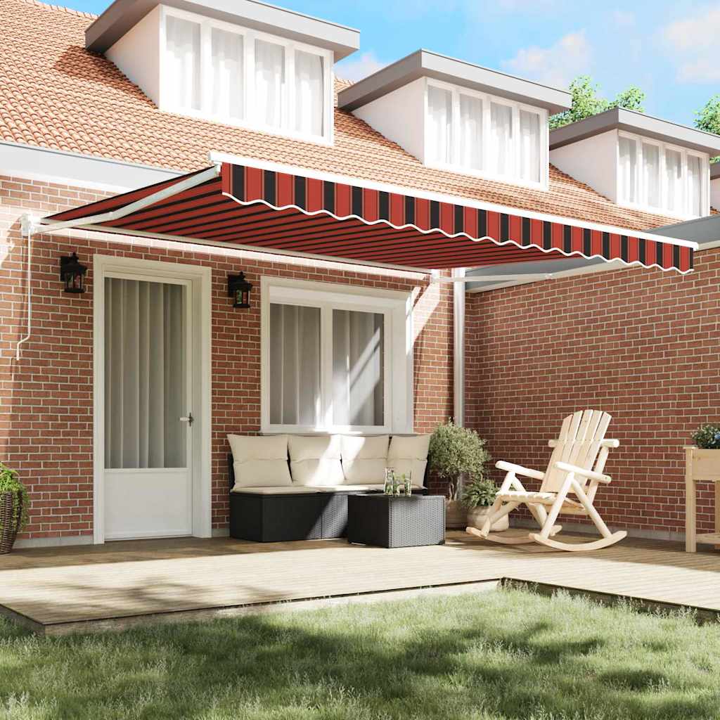 Awning Manual Red and Black 350 x 250 x 165 cm Polyester