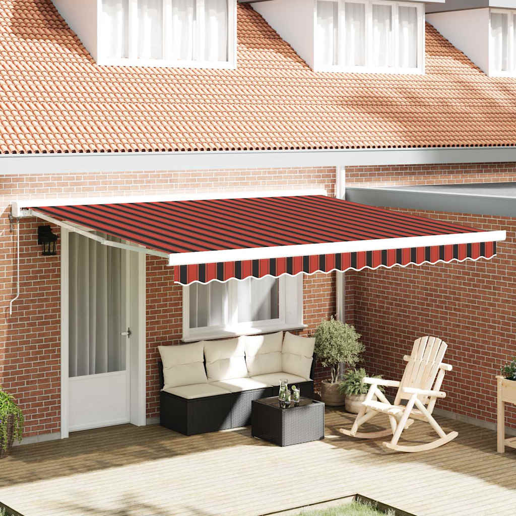 Retractable Awning Orange and brown 350 x 250 cm