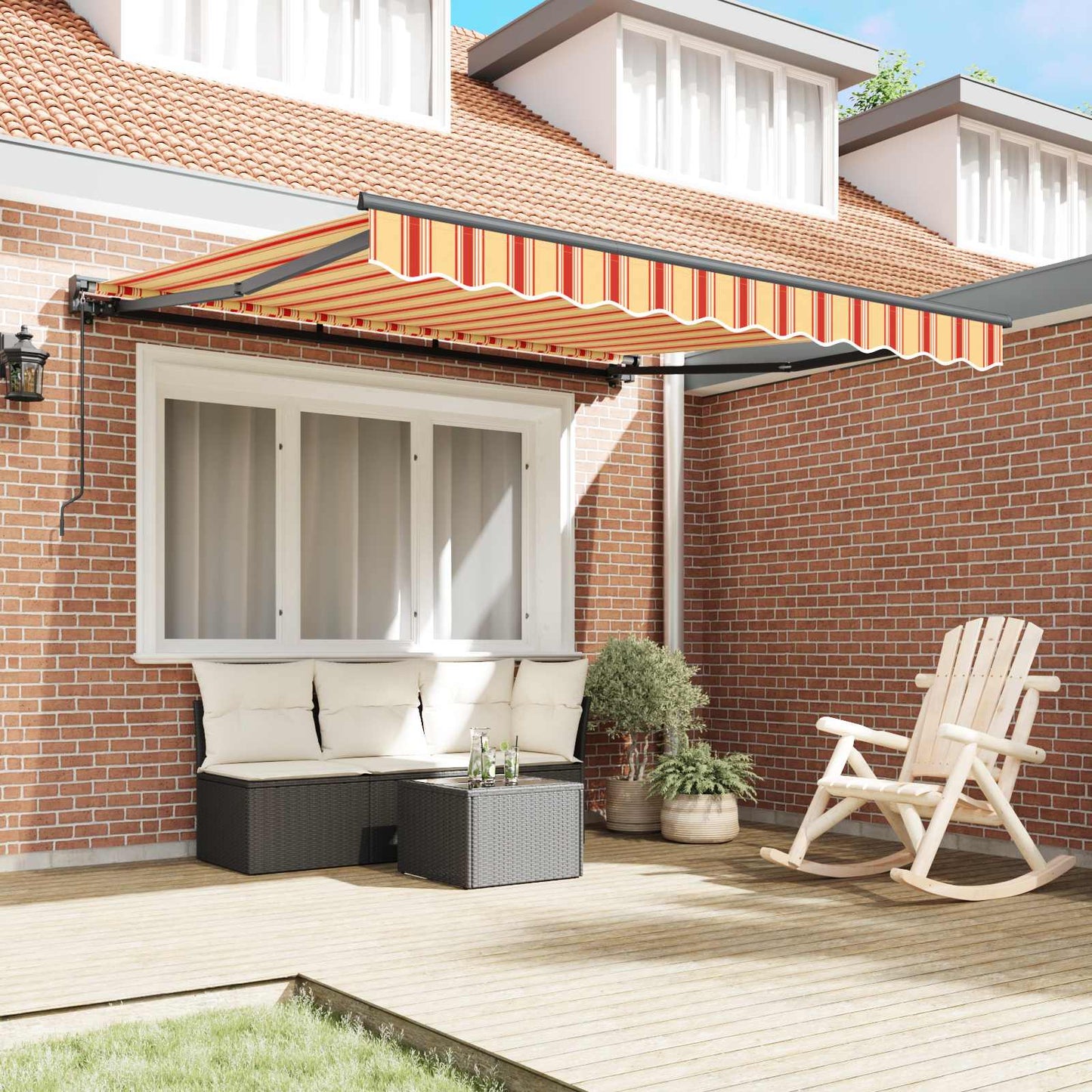 Awning Frame Multicolour 350 x 250 cm Polyester with PU coating