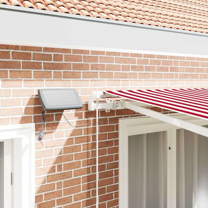 Retractable Awning Red and White 350 x 250 cm Fabric and Steel