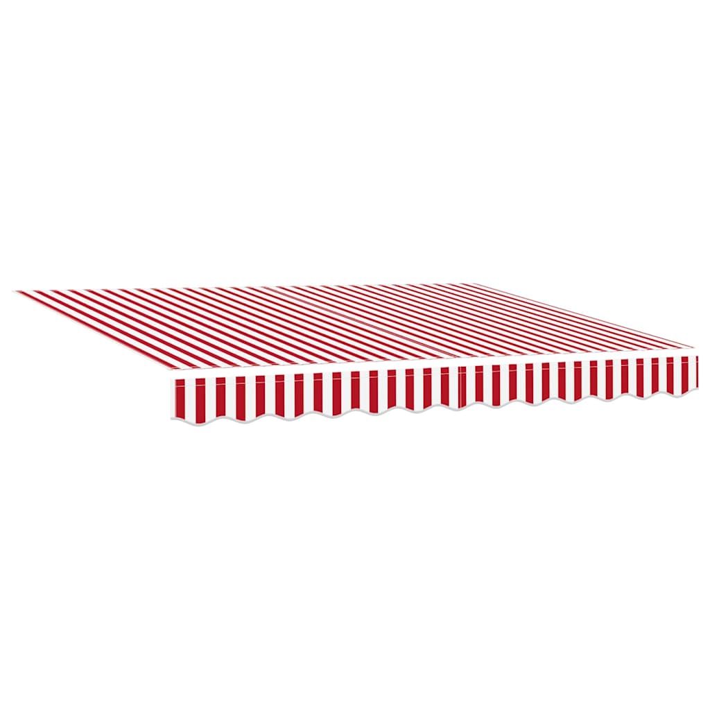 Retractable Awning Red and White 350 x 250 cm Fabric and Steel