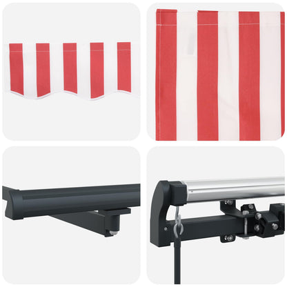 Retractable Awning Red and White 350 x 250 cm