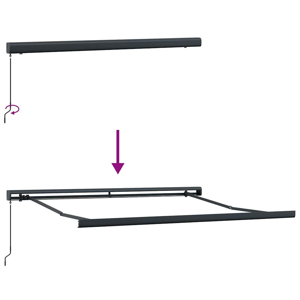 Retractable Awning Red and White 350 x 250 cm Fabric and Metal