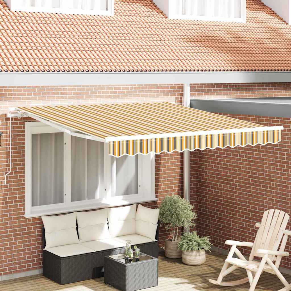 Retractable Awning Manual Multicolour 350 x 250 cm