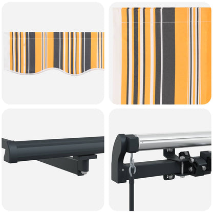 Retractable Awning Multicolour 350 x 250 cm Polyester and Steel