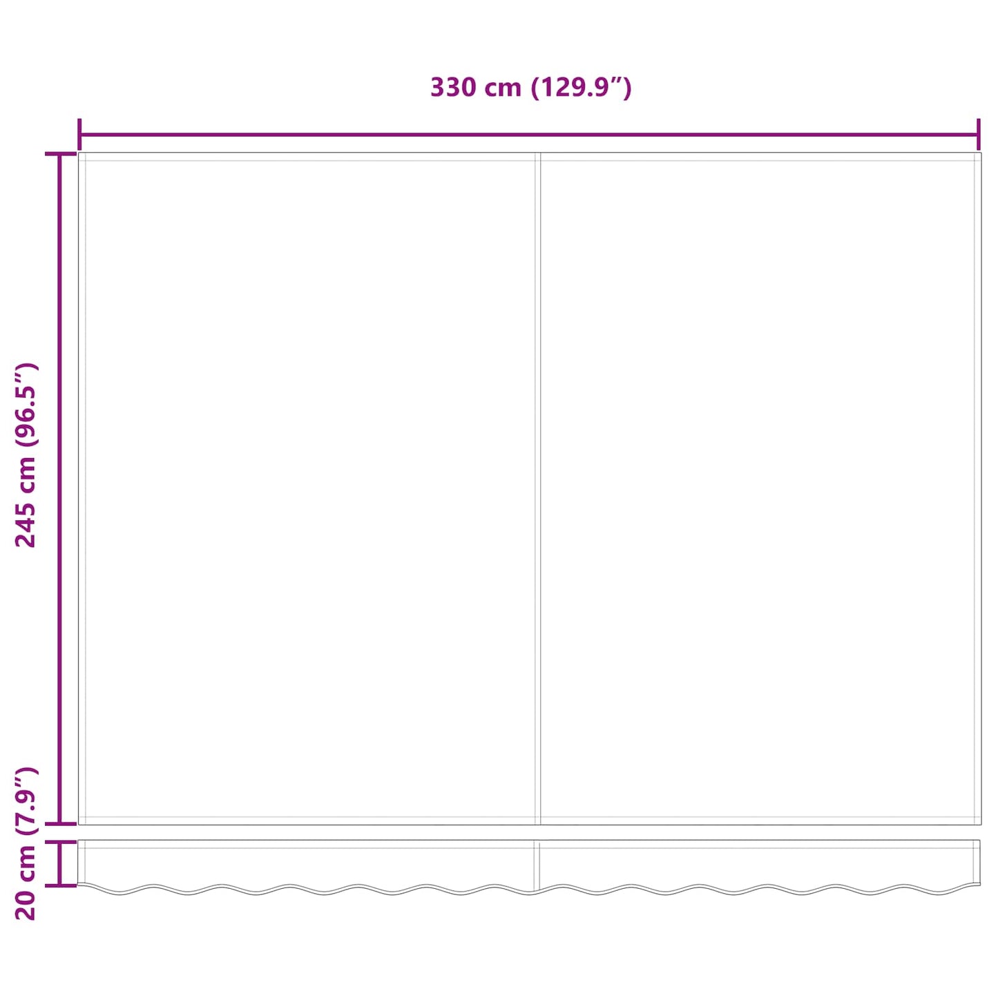 Retractable Awning Multicolour 350 x 250 cm Polyester and Steel