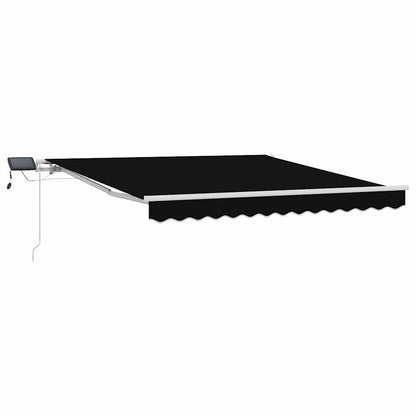 Retractable Awning Manual Black 350 x 250 cm Fabric and Steel