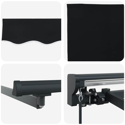 Awning Frame Black 350 x 250 cm Polyester with PU coating