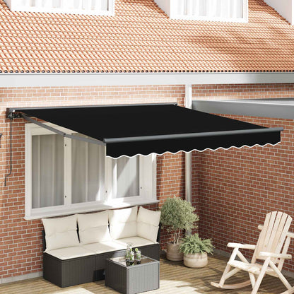Awning Frame Black 350 x 250 cm Polyester with PU coating